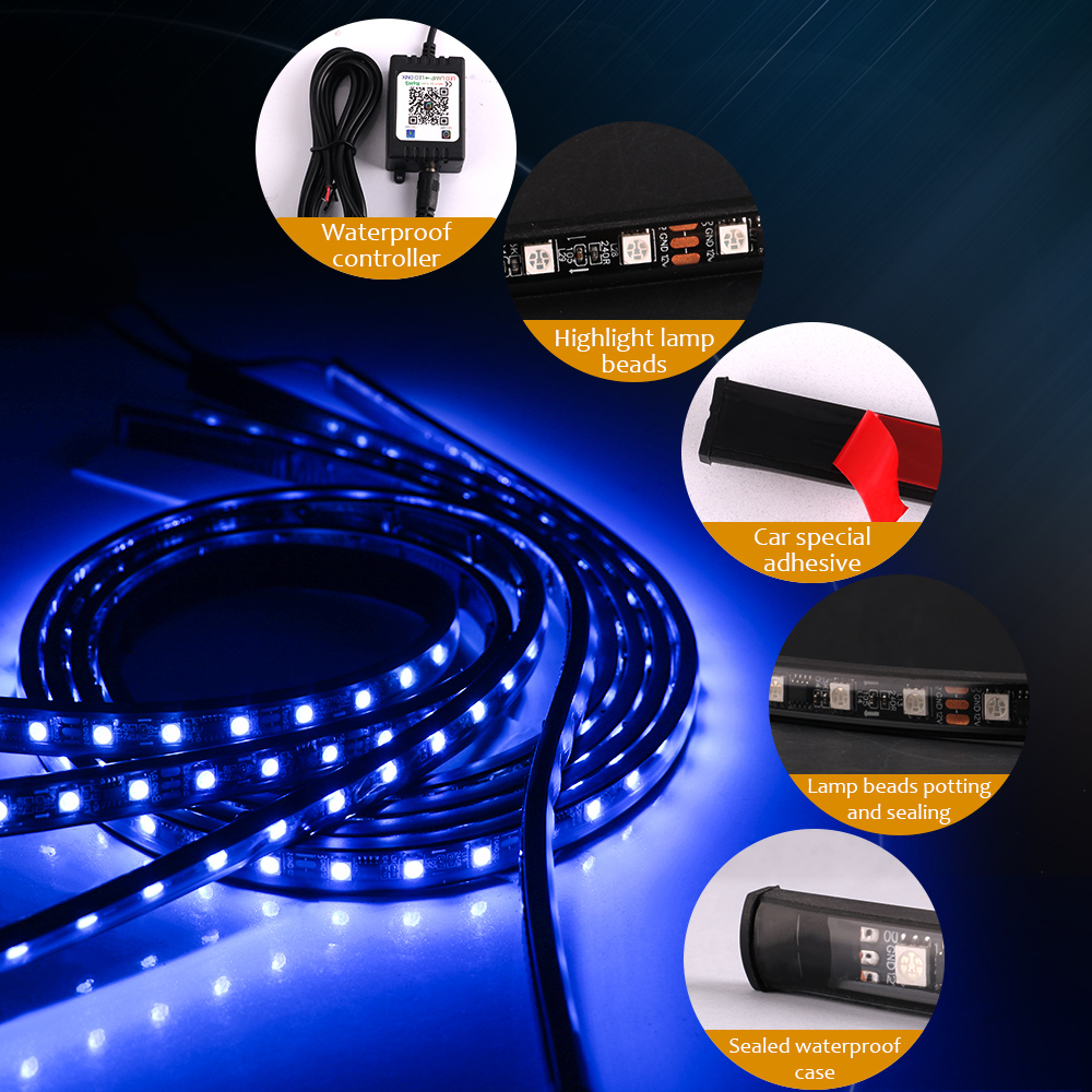 Neon LED RGB Car Underglow Bot - Rgb Underglow Strip のレビューと価格