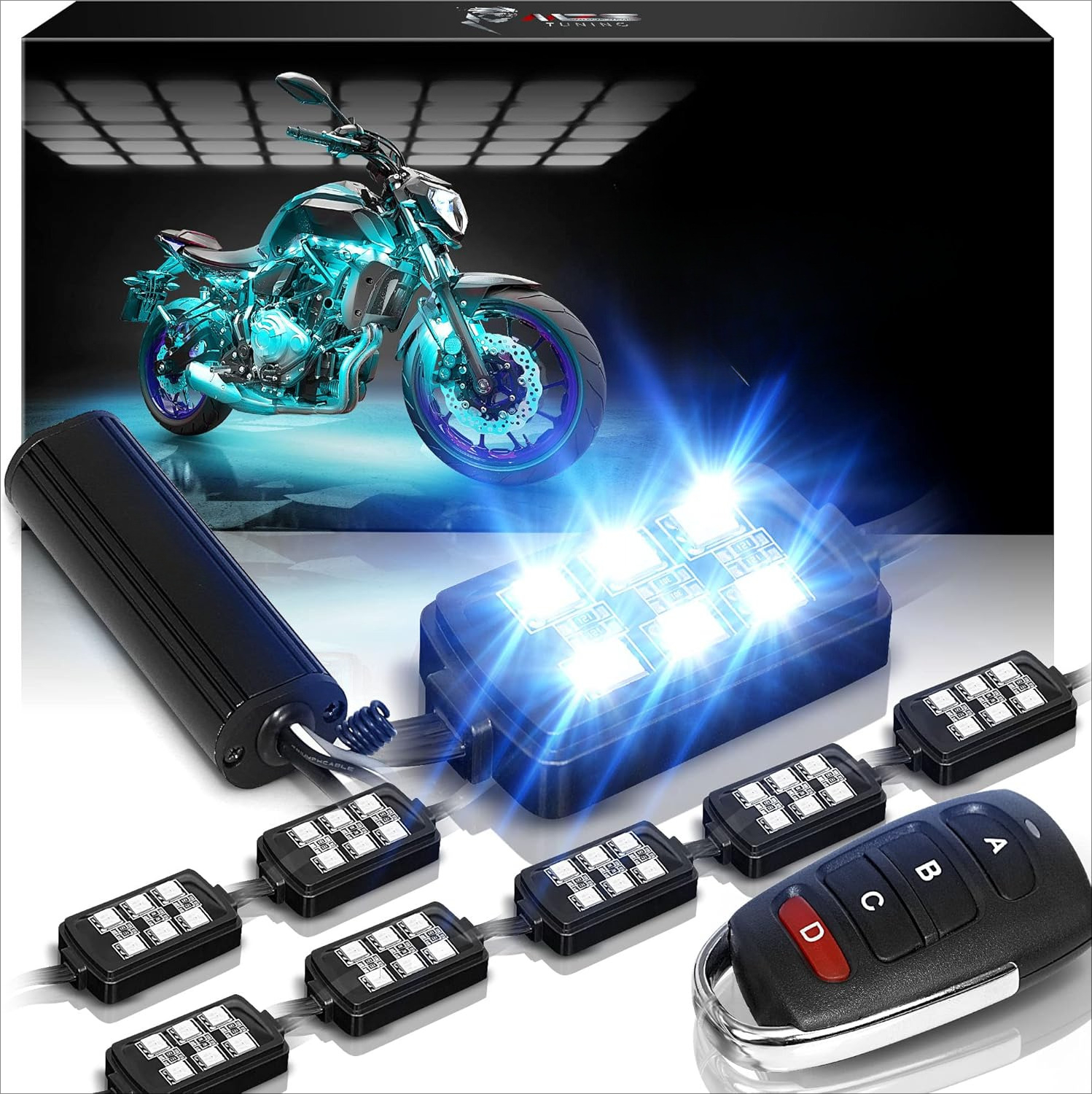8Pcs Motorcycle LED Light Kit, - Rgb Underglow Strip のレビューと価格