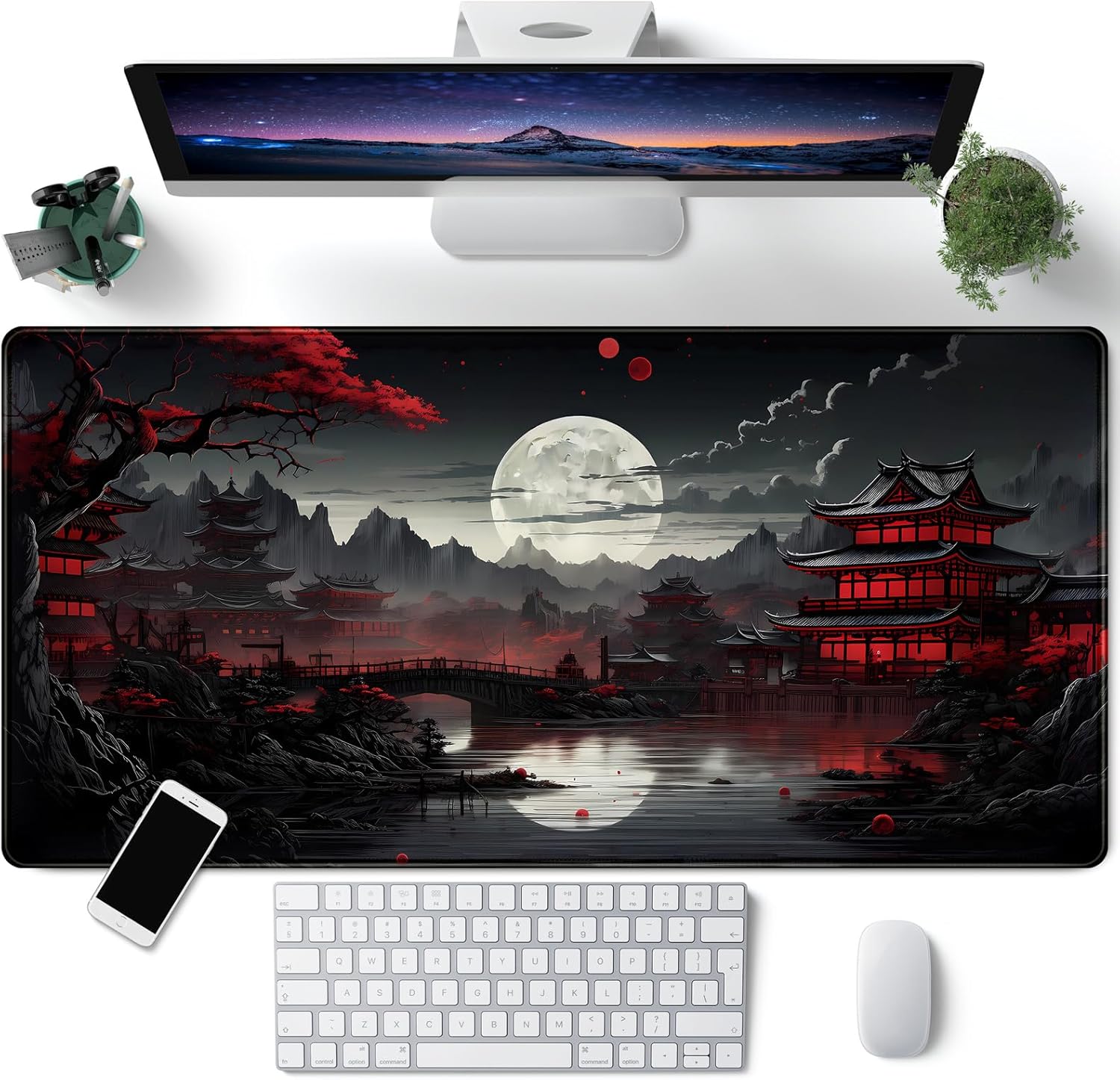 Japanese Desk Mat Riverside Fu - Gaming Keyboard And Mouse のレビューと価格