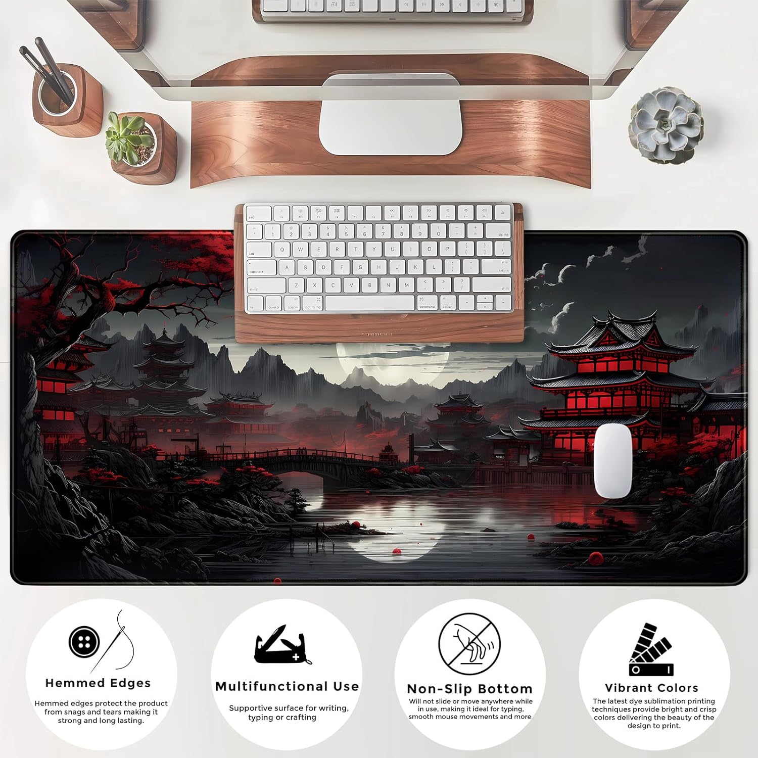 Japanese Desk Mat Riverside Fu - Gaming Keyboard And Mouse のレビューと価格