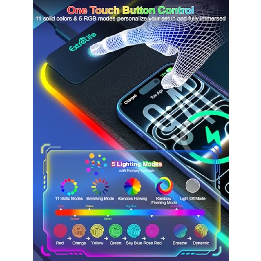 Mouse Pad with 15W Wireless Ch - Gaming Keyboard No Number Pad のレビューと価格
