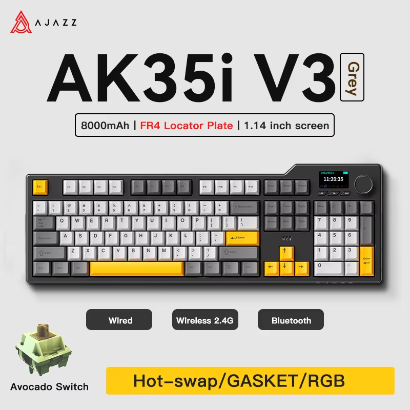 Ajazz AK35I V3/V4 MAX Tri-mode - Keyboard Gaming Blue Switch のレビューと価格