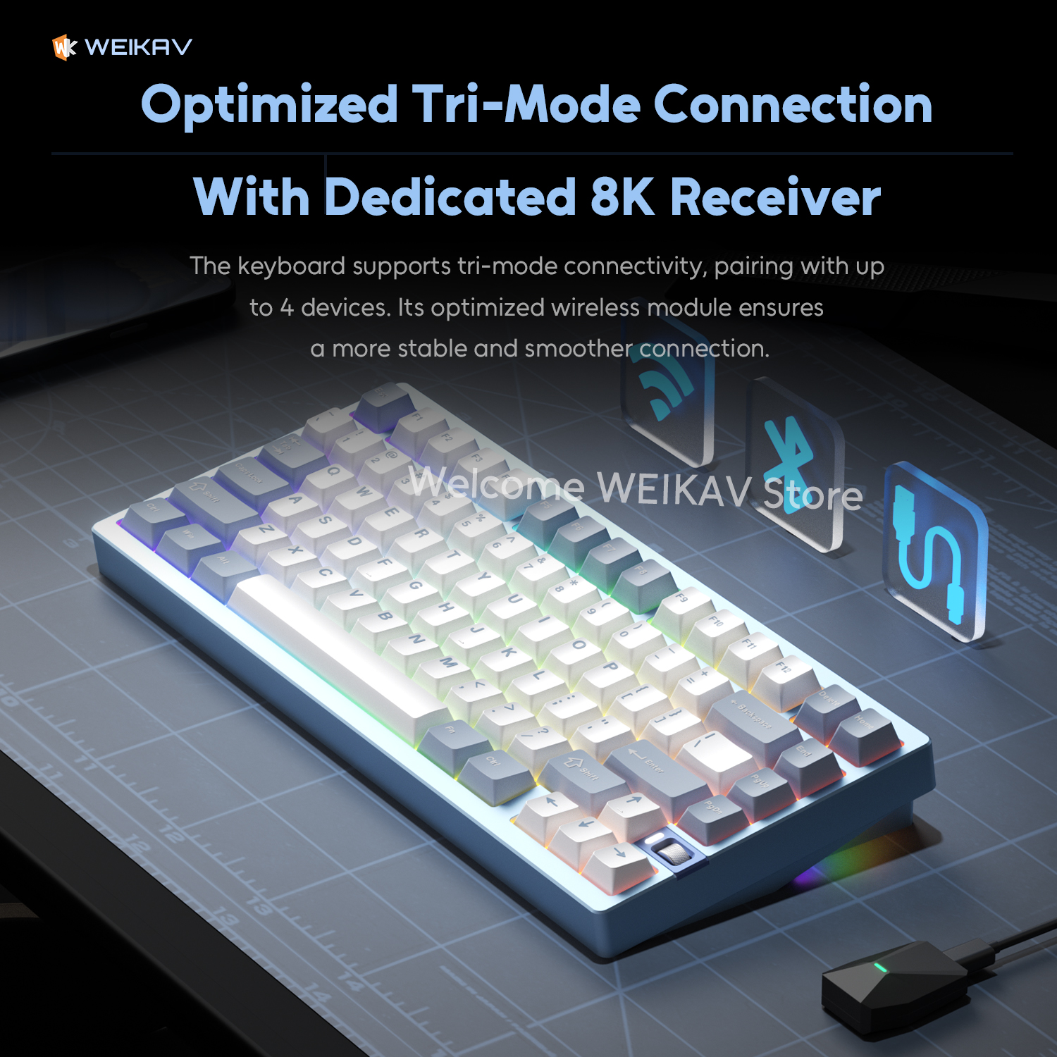 WEIKAV NUT75 220 Grit Aluminum - Gaming Keyboard Bundle のレビューと価格