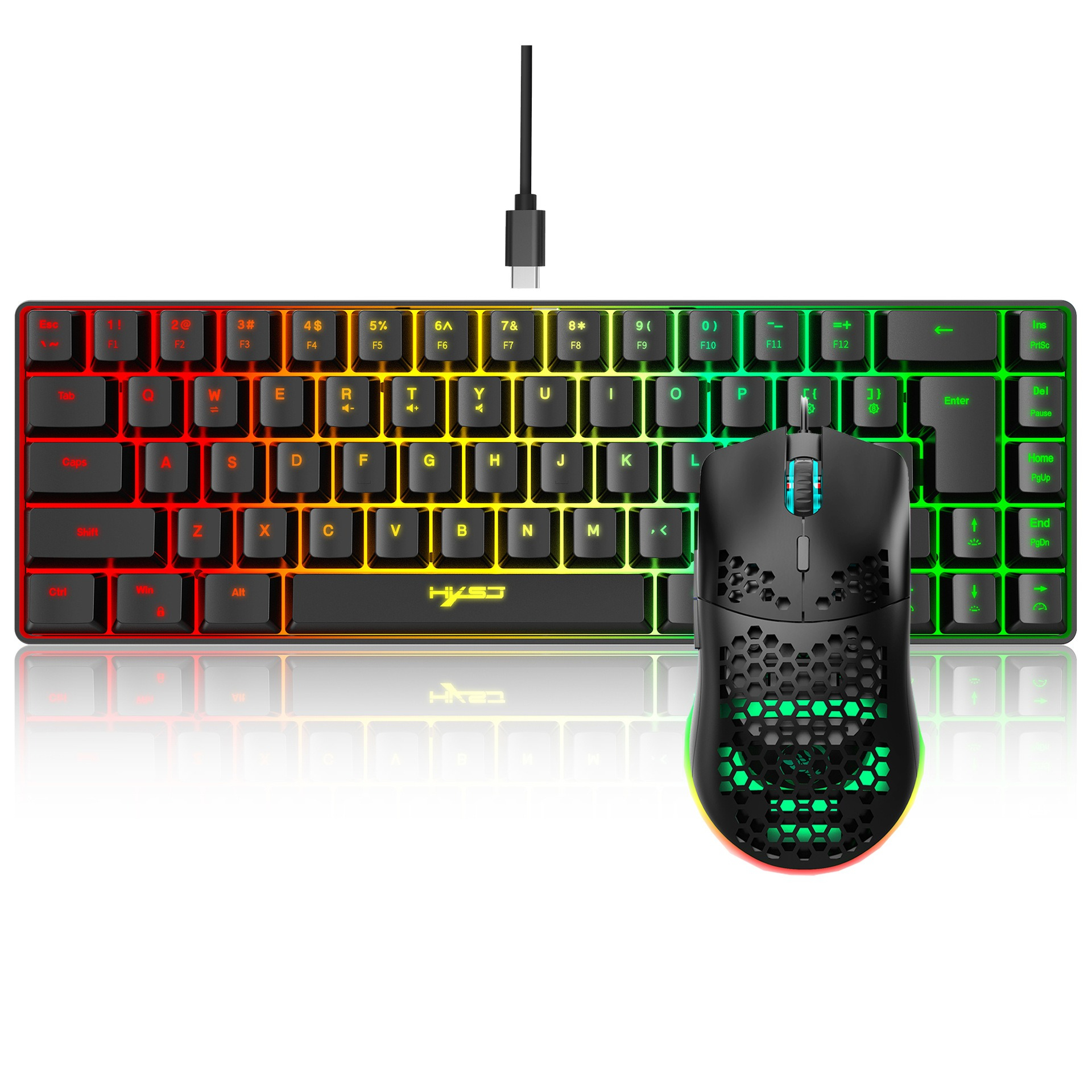 Keyboard and Mouse 68key Wired - Gaming Keyboard Bundle のレビューと価格