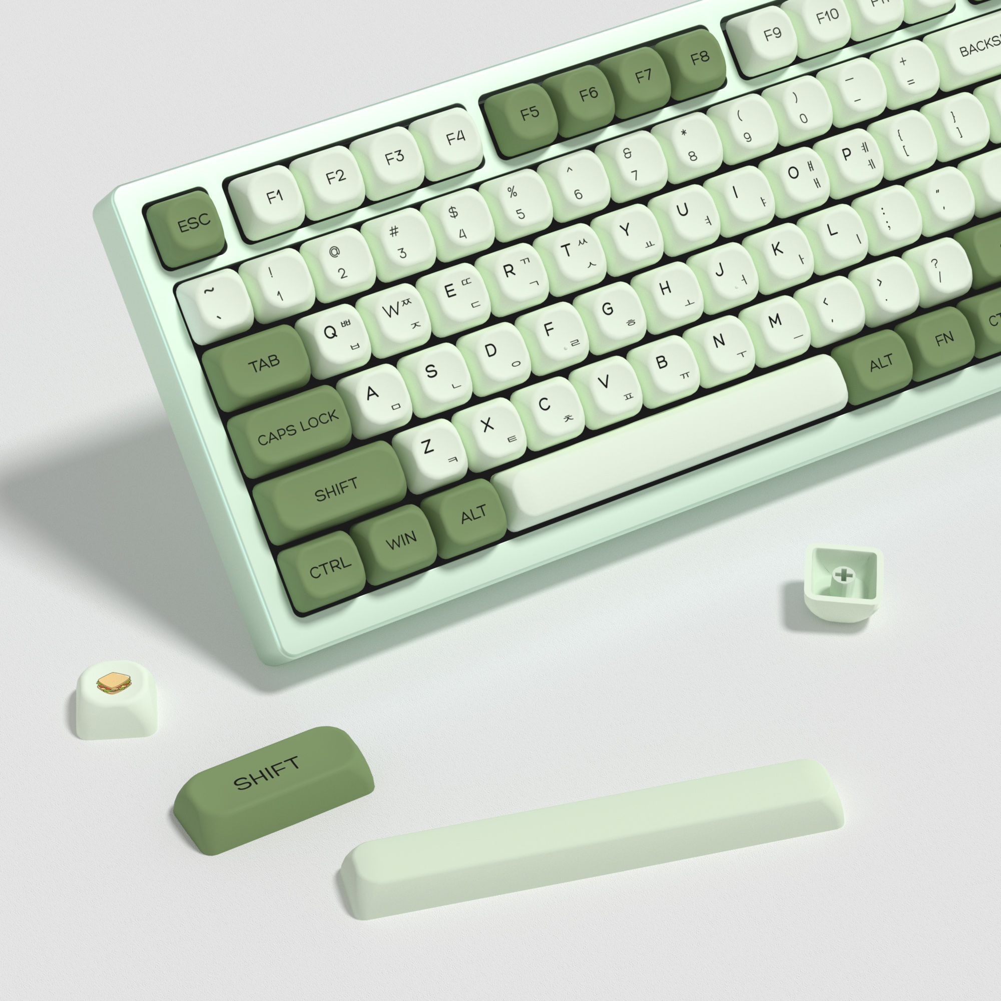 KBDiy Matcha Korean Keycap Gre - Gaming Keyboard No Number Pad のレビューと価格