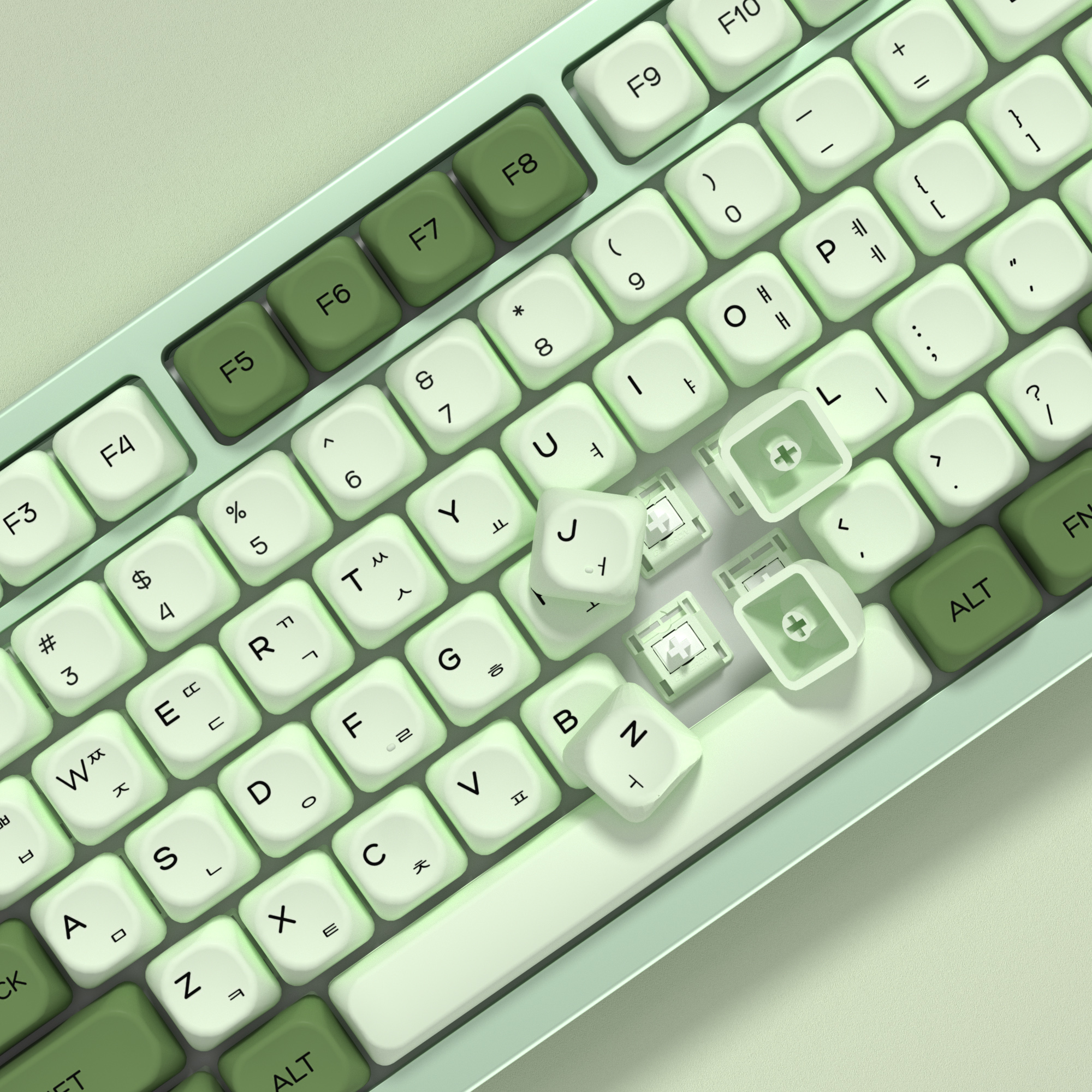 KBDiy Matcha Korean Keycap Gre - Gaming Keyboard No Number Pad のレビューと価格