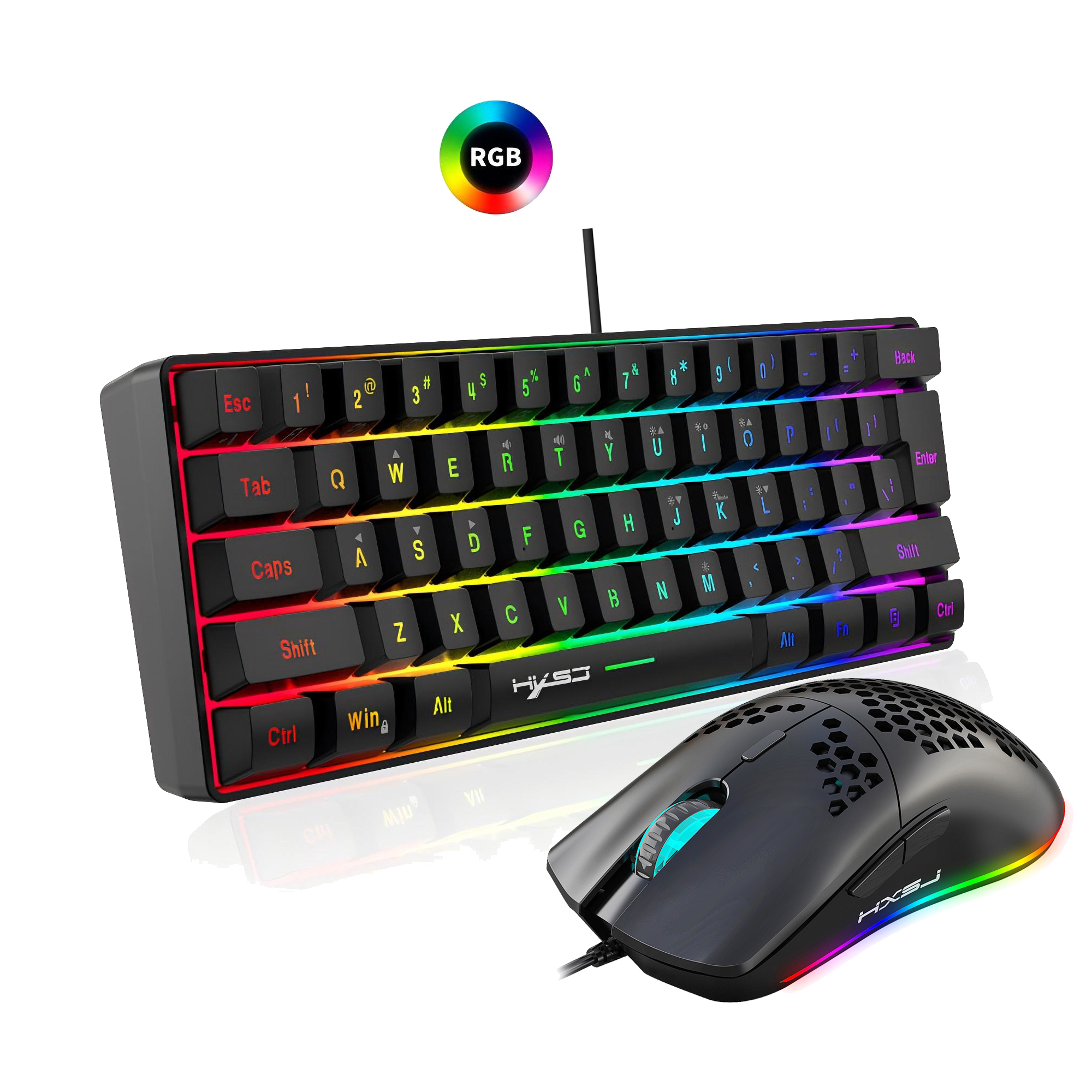 Hot selling HXSJ 61 keys V700  - Gaming Keyboard And Mouse Combo のレビューと価格