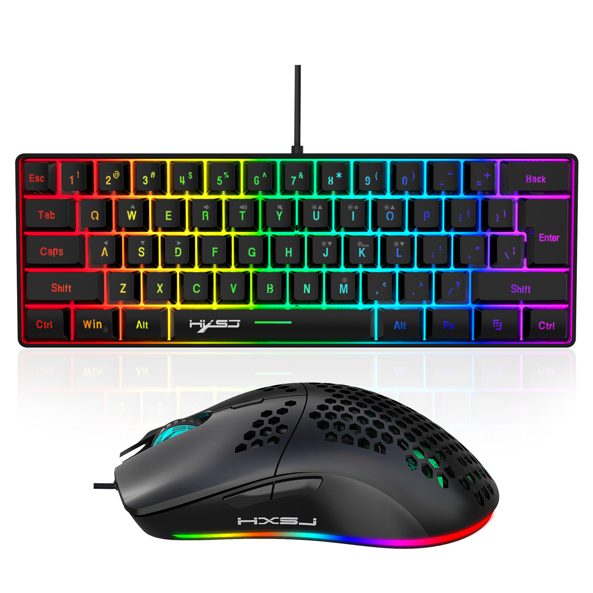 Hot selling HXSJ 61 keys V700  - Gaming Keyboard And Mouse Combo のレビューと価格