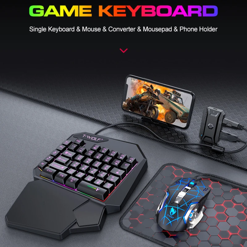 T-WOLF TF900 One Handed Keyboa - Gaming Keyboard Mobile のレビューと価格