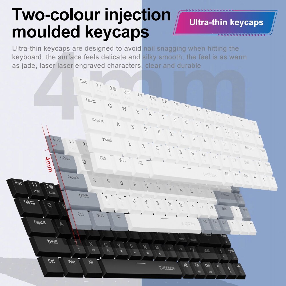 E-YOOSO A68 RGB Mini Slim USB  - Gaming Keyboard Mobile のレビューと価格