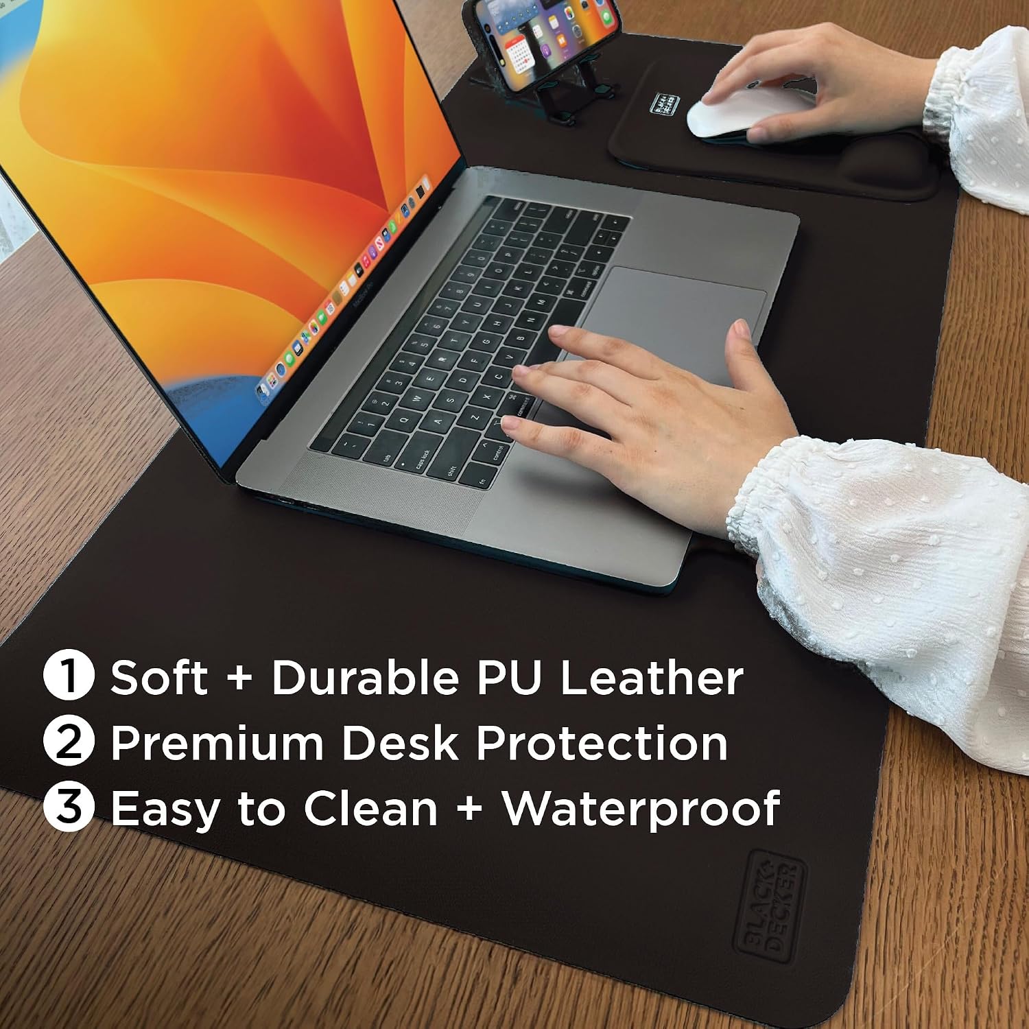 Faux Leather Desk Mat for Keyb - Gaming Keyboard And Mouse のレビューと価格