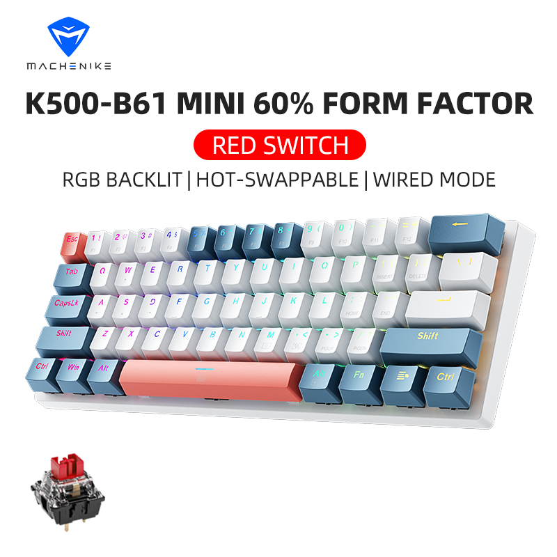 K500-B61 Machenike Mini Mechan - Keyboard Gaming Blue Switch のレビューと価格