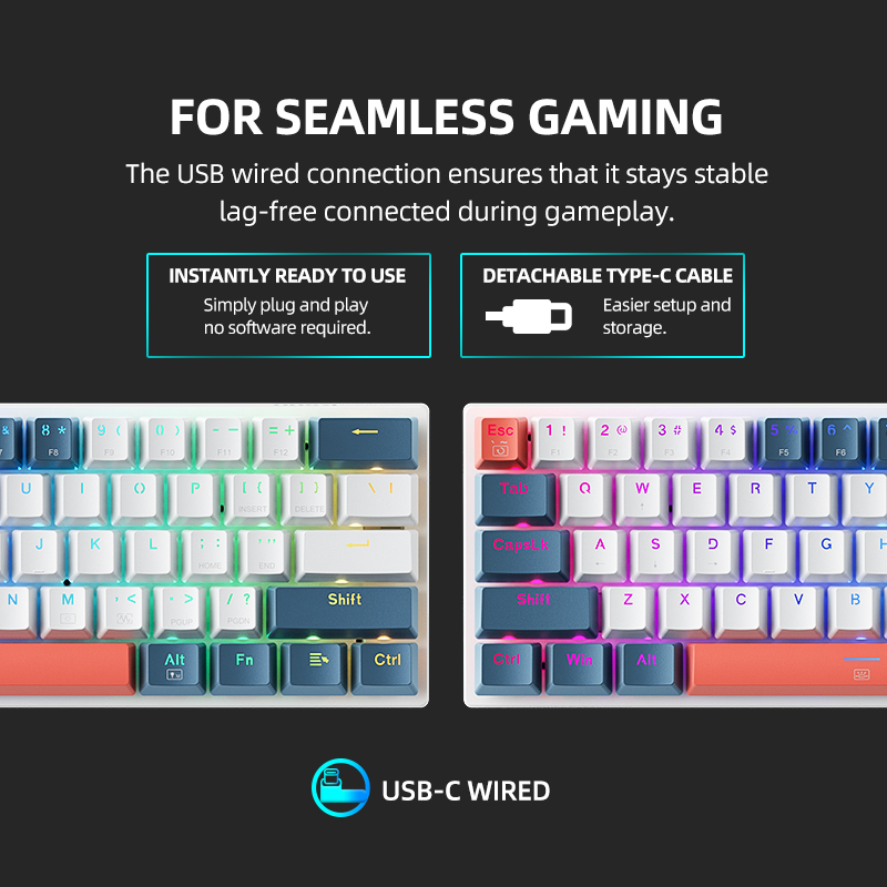 K500-B61 Machenike Mini Mechan - Keyboard Gaming Blue Switch のレビューと価格