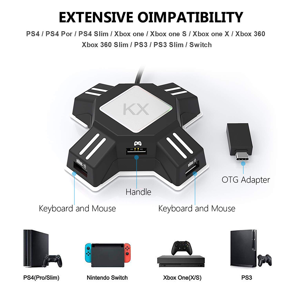 KX Adapter for PS4 Controller  - Gaming Keyboard And Mouse For Xbox のレビューと価格