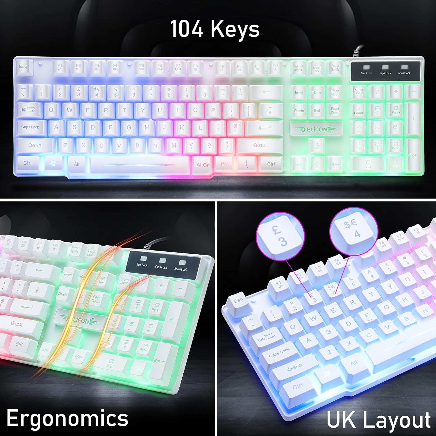 MAMBASNAKE T11 UK 100% Gaming  - Gaming Keyboard And Mouse Combo のレビューと価格