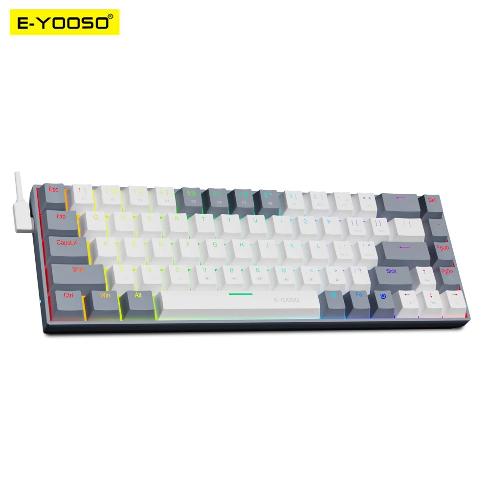 E-YOOSO Z686 RGB USB 60% Mini  - Keyboard Gaming Blue Switch のレビューと価格