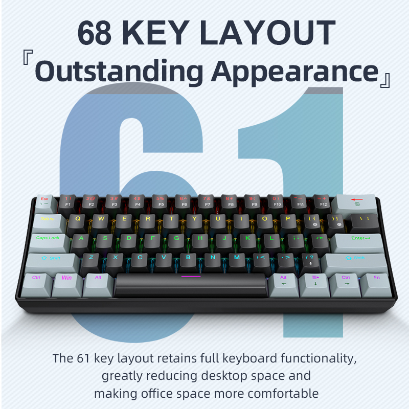 APAYADO K61 Mini Mechanical Ke - Keyboard Gaming Blue Switch のレビューと価格