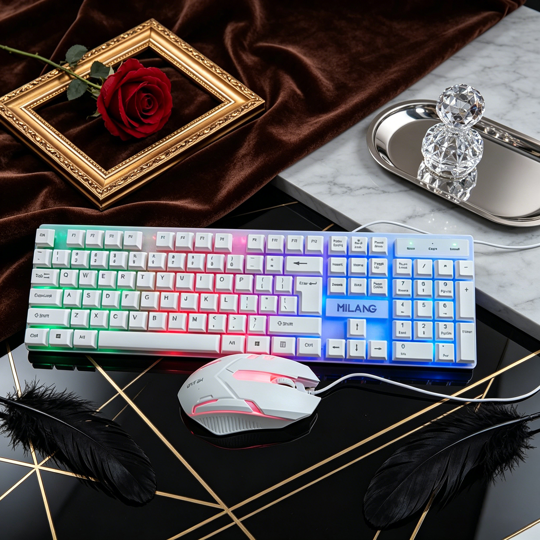 Wired RGB Backlit Keyboard Mou - Gaming Keyboard And Mouse Combo のレビューと価格