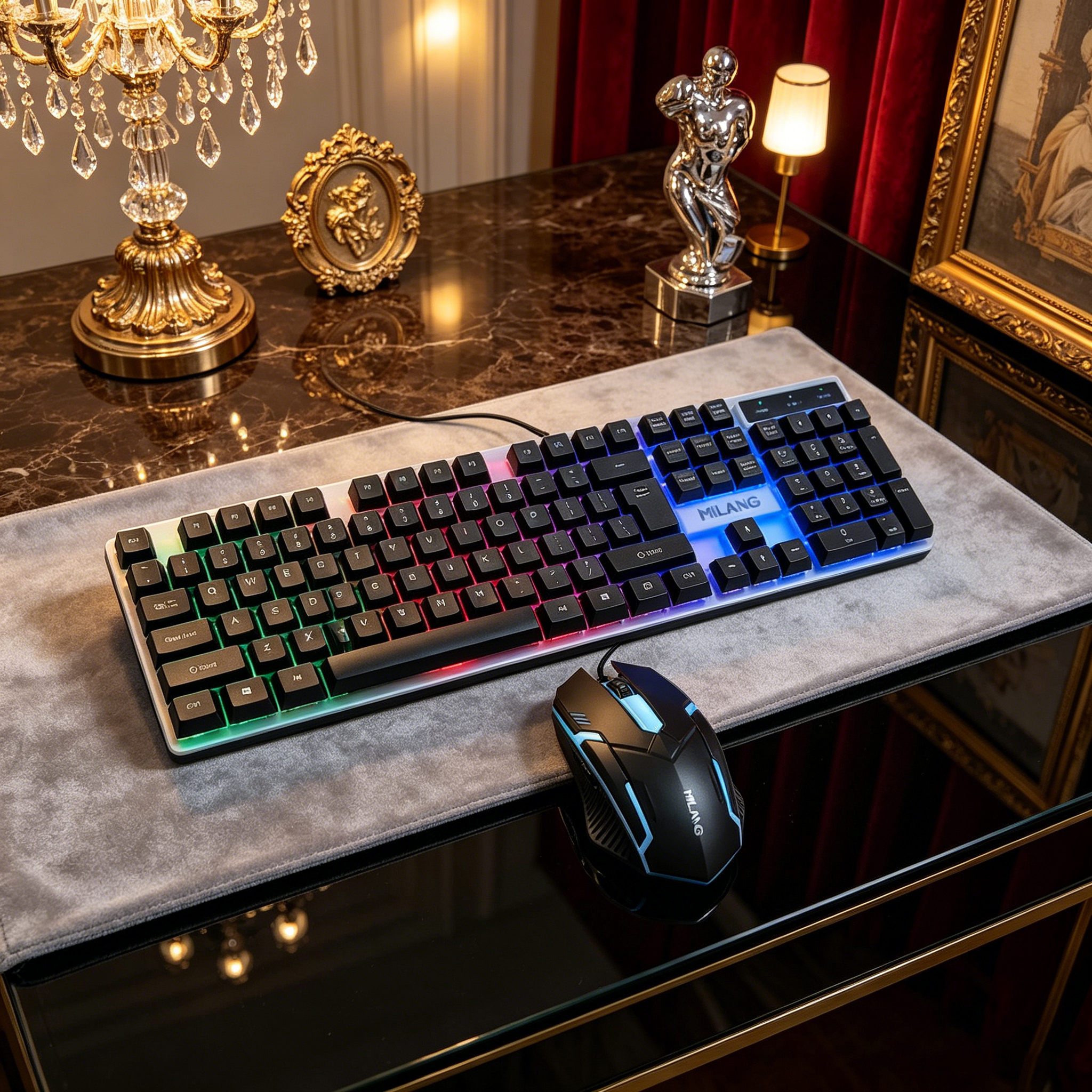 Wired RGB Backlit Keyboard Mou - Gaming Keyboard And Mouse Combo のレビューと価格
