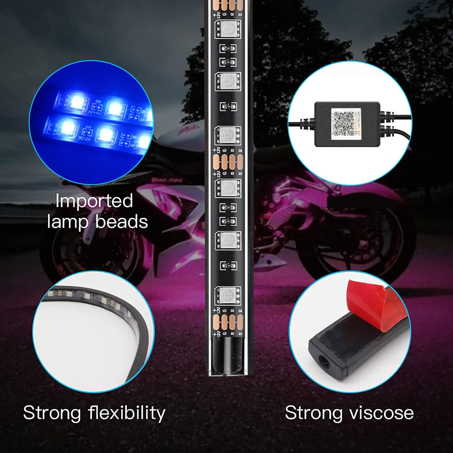 12in1 New Motorcycle Atmospher - Rgb Underglow Strip のレビューと価格