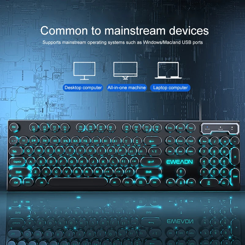 Retro Punk Mechanical Feel Key - Gaming Keyboard And Mouse のレビューと価格