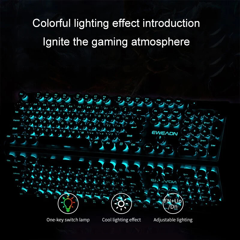 Retro Punk Mechanical Feel Key - Gaming Keyboard And Mouse のレビューと価格