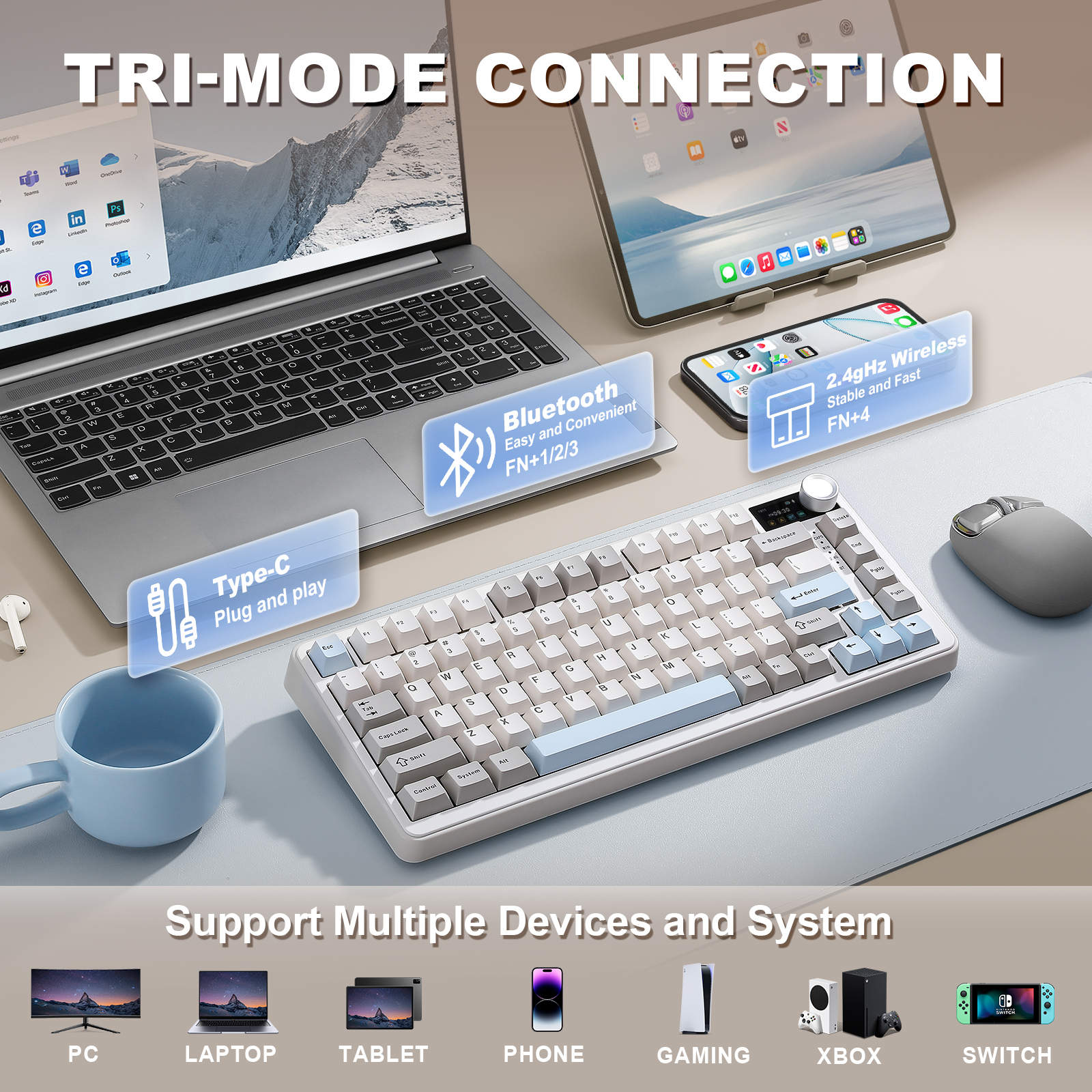 YUNZII B75 PRO MAX Wireless Me - Keyboard Gaming Transparent のレビューと価格