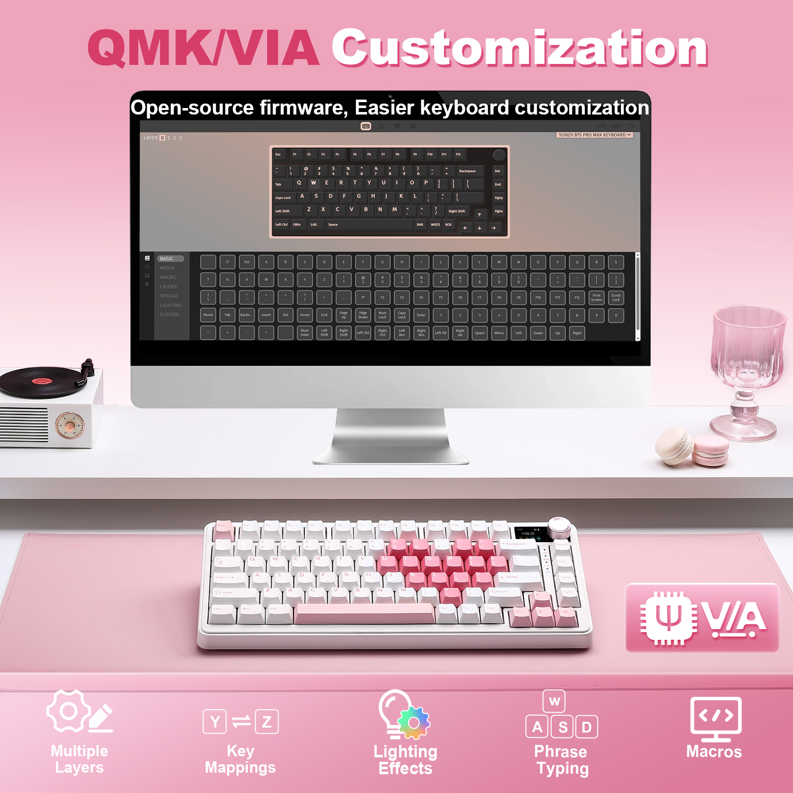 YUNZII B75 PRO MAX Wireless Me - Keyboard Gaming Transparent のレビューと価格