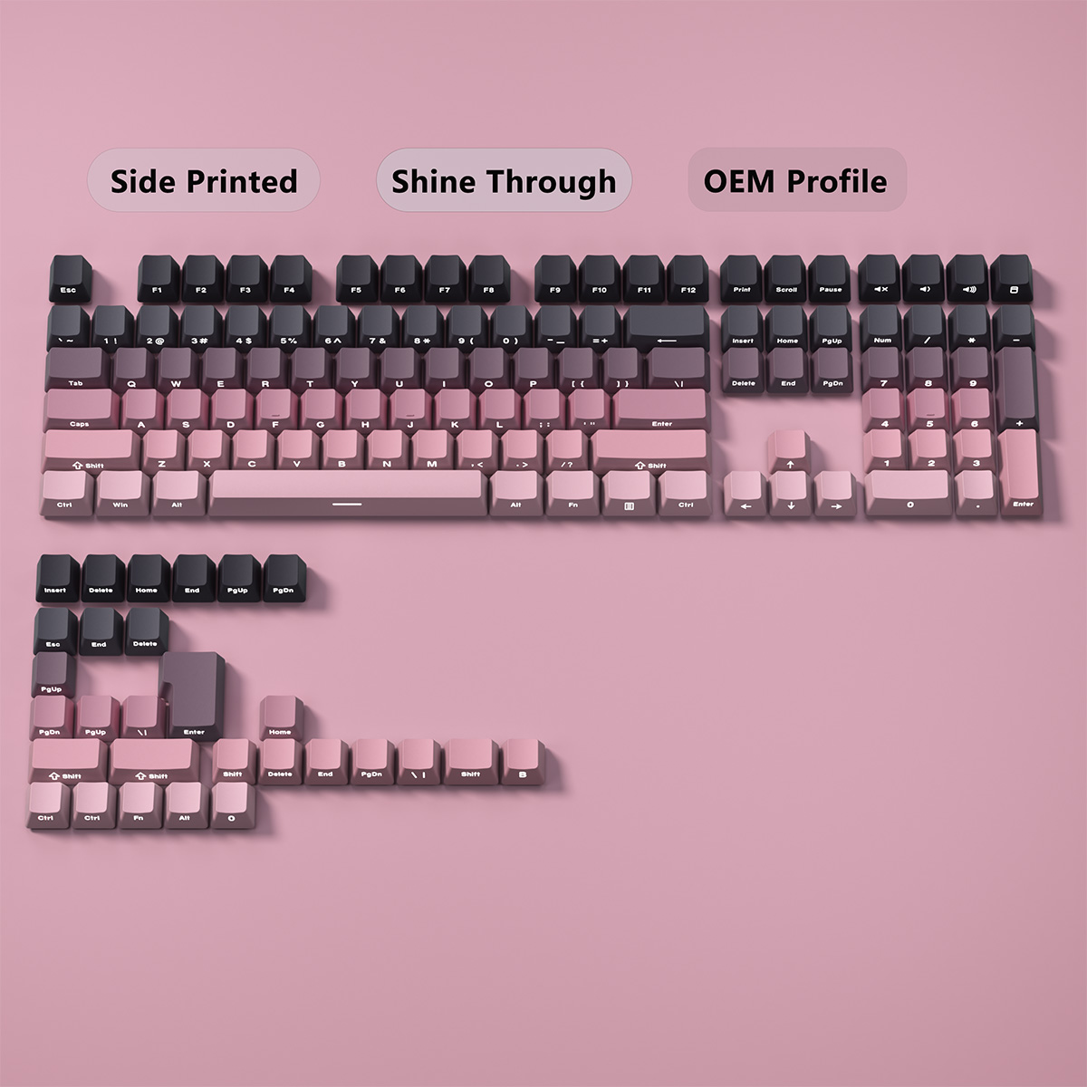 Gradient Keycaps Side Printed  - Gaming Keyboard Typewriter のレビューと価格