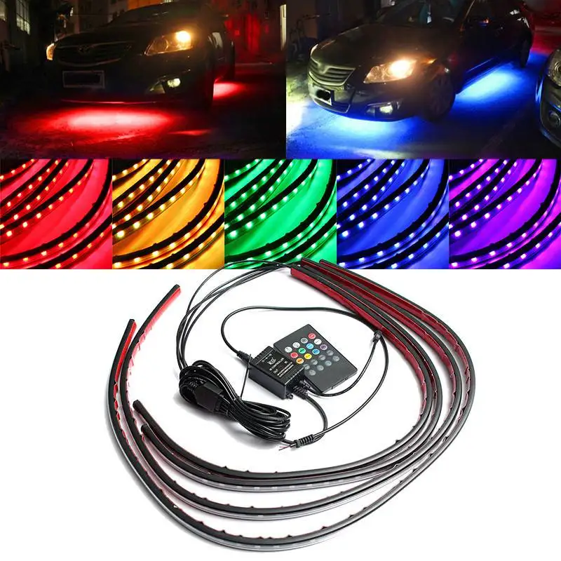 4x Waterproof RGB 5050 SMD Fle - Rgb Underglow Strip のレビューと価格