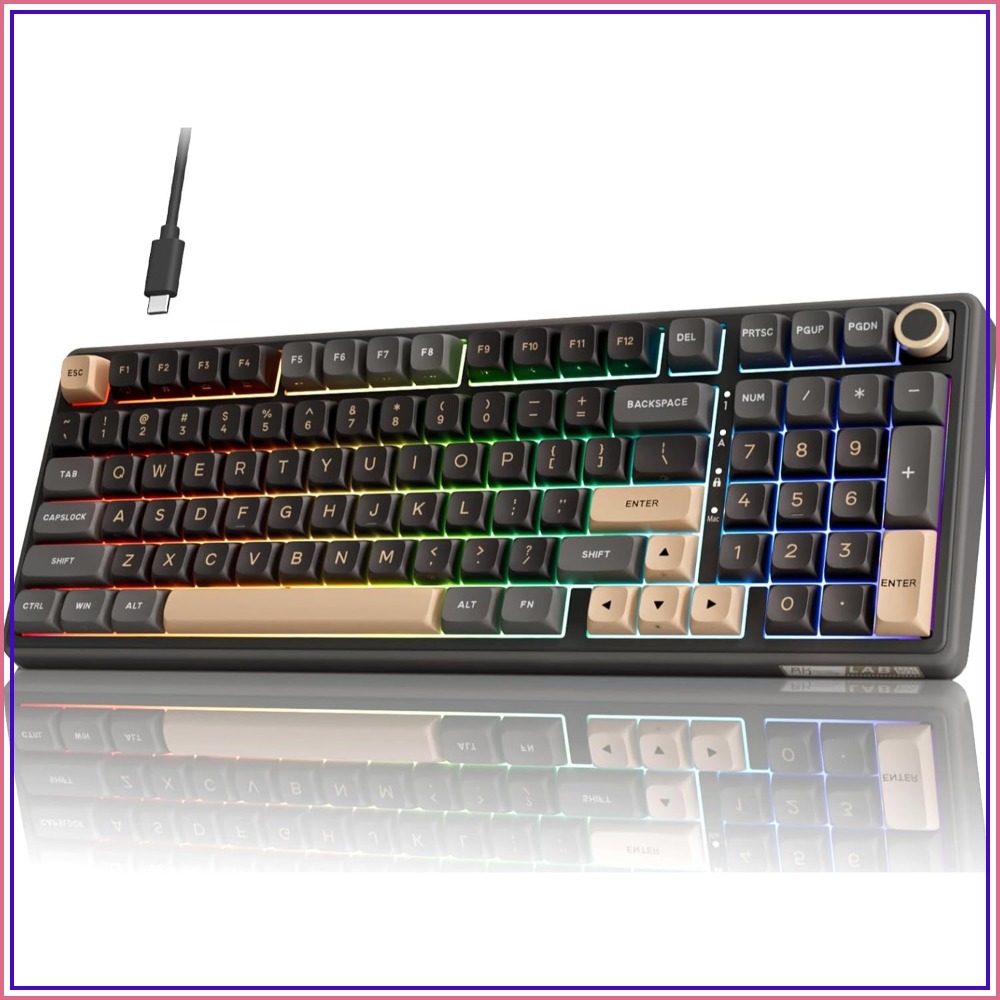 96% Creamy Gaming Keyboard RGB - Gaming Keyboard No Number Pad のレビューと価格