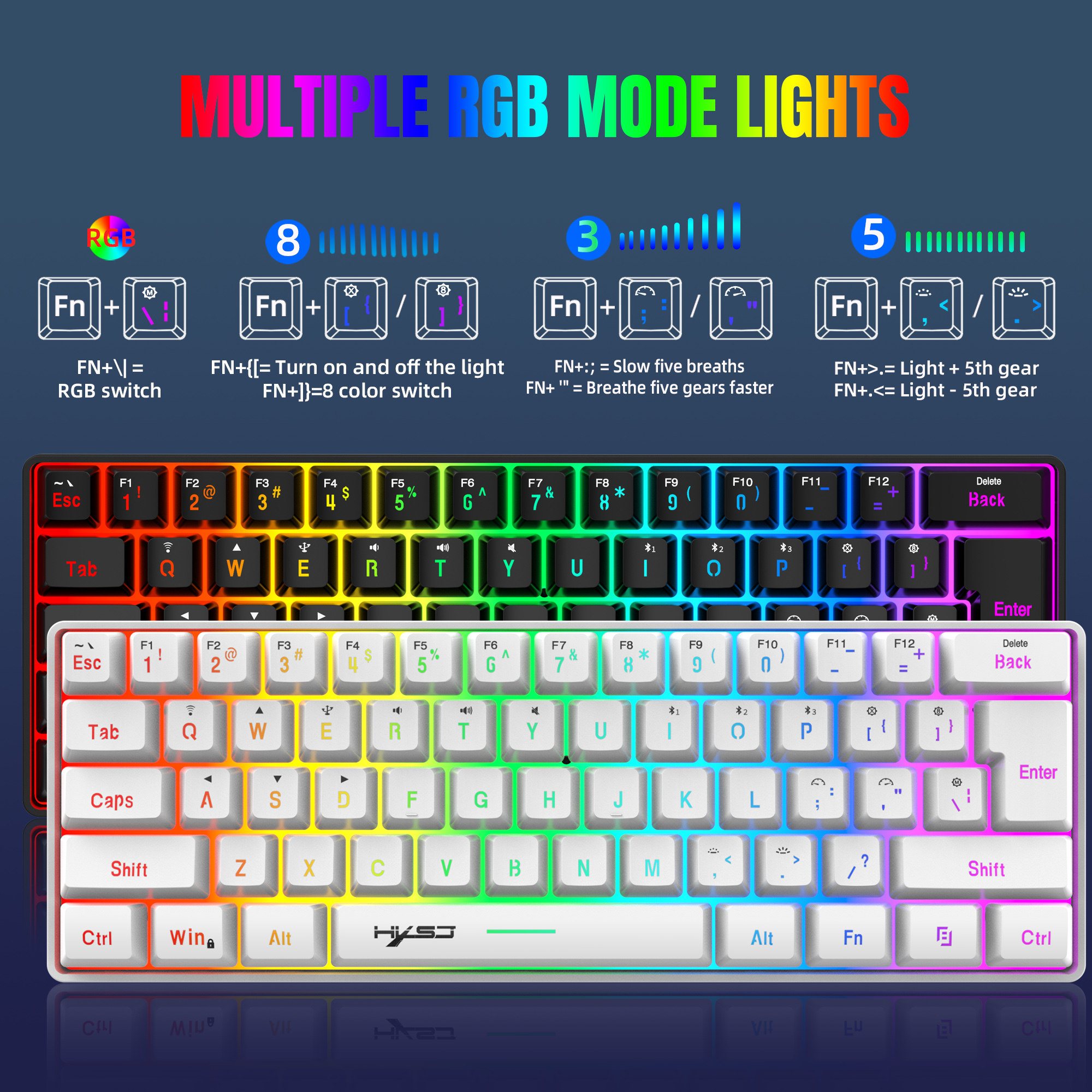 HXSJ L500 Tri mode wired wirel - Gaming Keyboard Bundle のレビューと価格