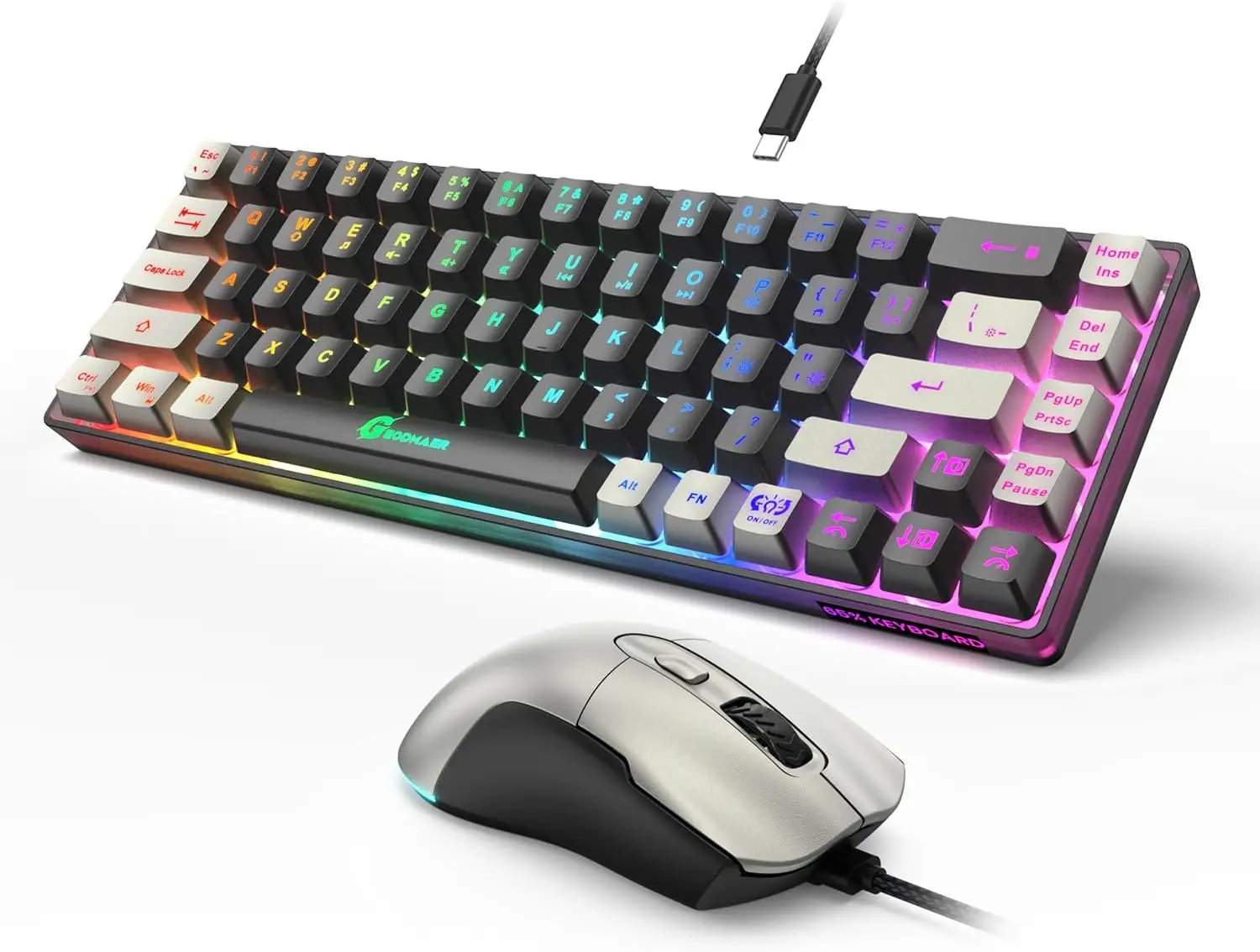 65% RGB Gaming Keyboard & 7200 - Gaming Keyboard And Mouse Combo のレビューと価格