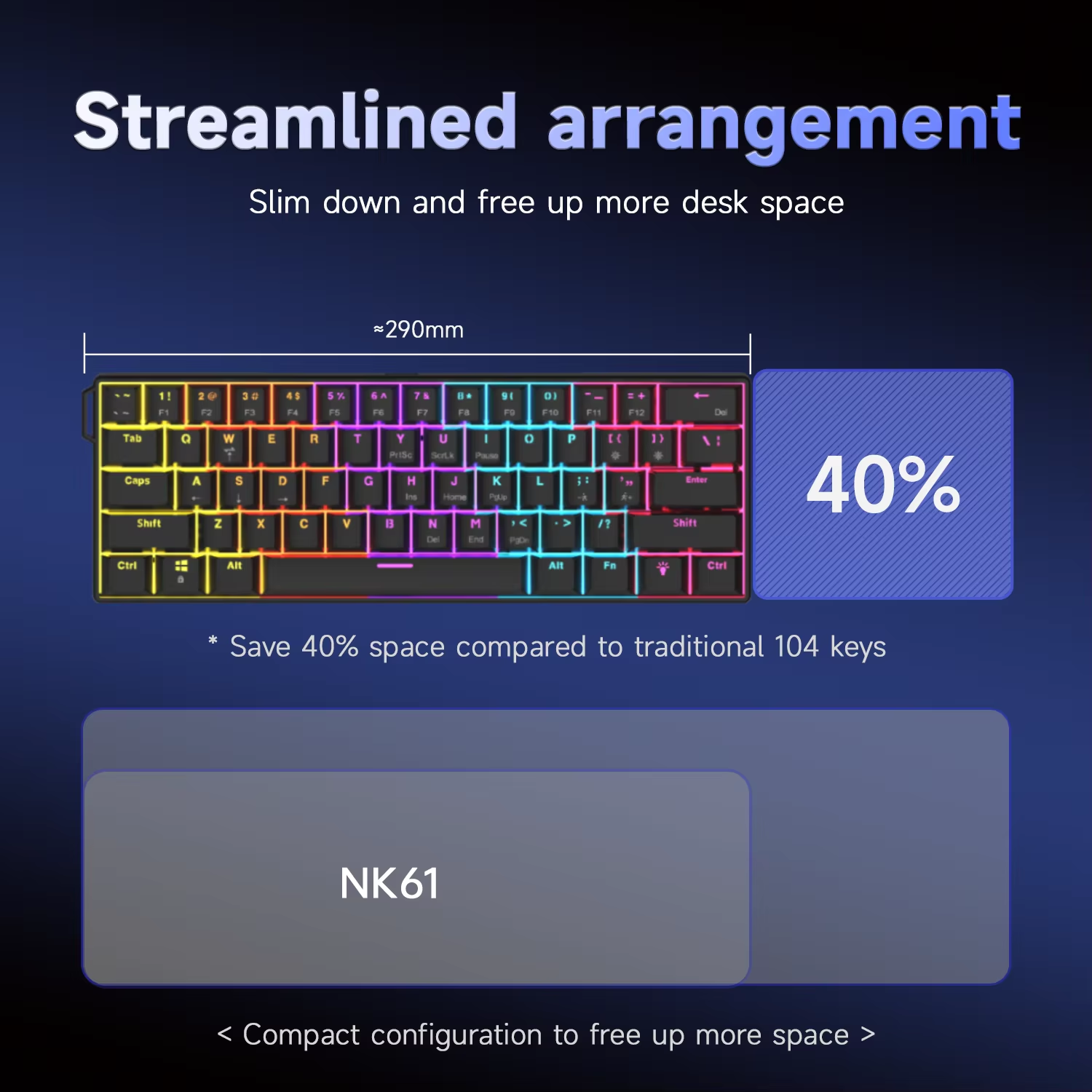 AJAZZ NK61 61-Key Red Switch W - Keyboard Gaming Blue Switch のレビューと価格