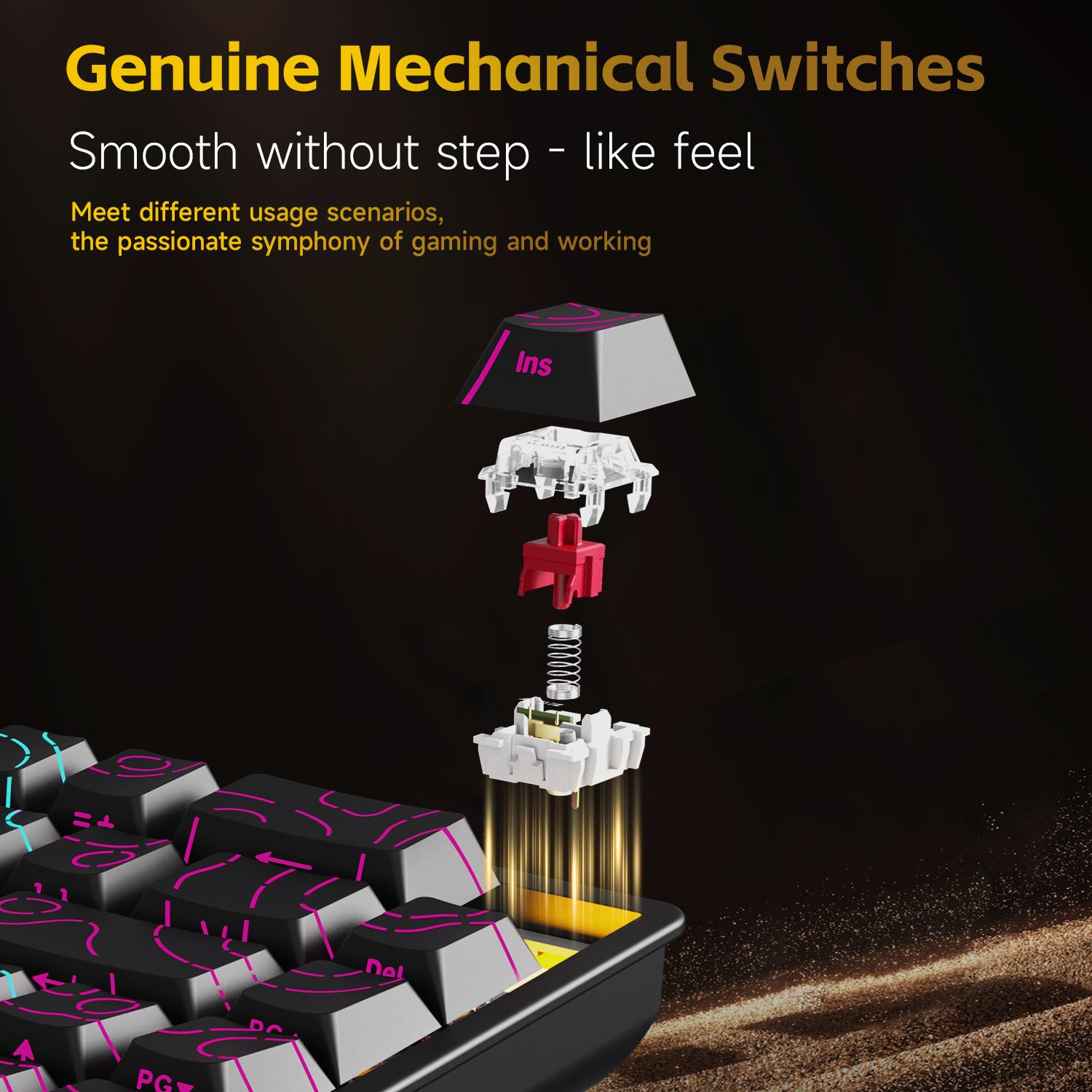 AJAZZ NK68V2 Single-Mode Wired - Keyboard Gaming Blue Switch のレビューと価格