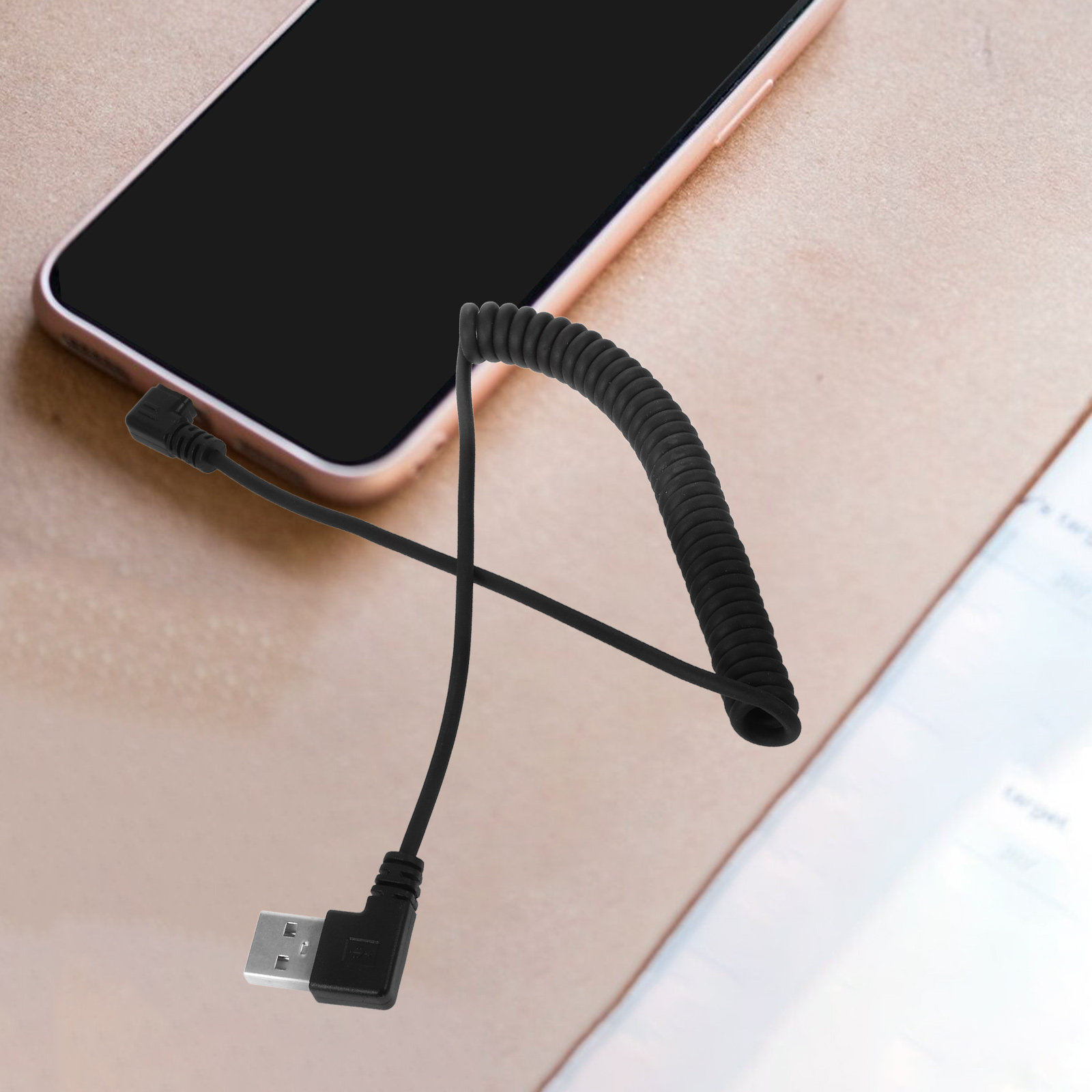 Retractable Spring USB Cable M - Coiled Usb Cable のレビューと価格