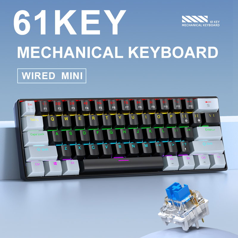 APAYADO K61 Mini Gaming Keyboa - Keyboard Gaming Blue Switch のレビューと価格