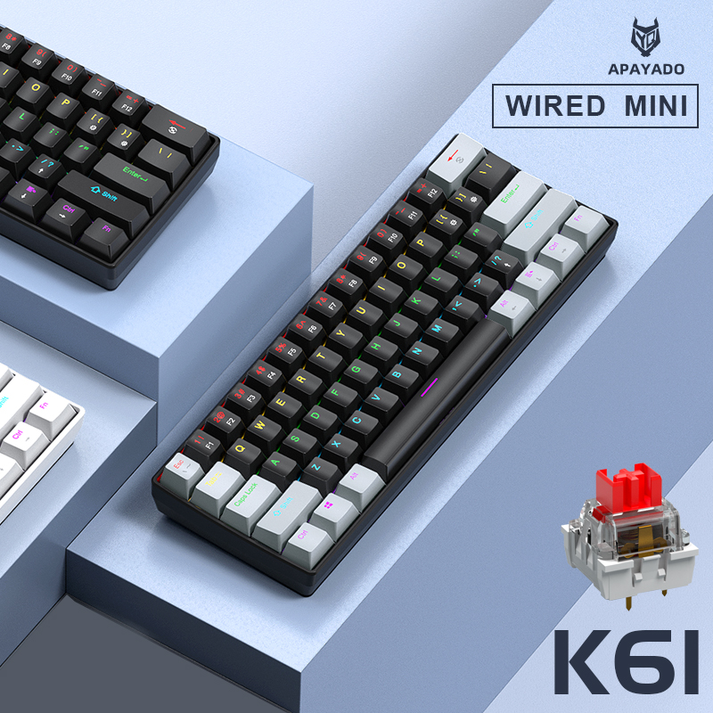 APAYADO K61 Mini Gaming Keyboa - Keyboard Gaming Blue Switch のレビューと価格