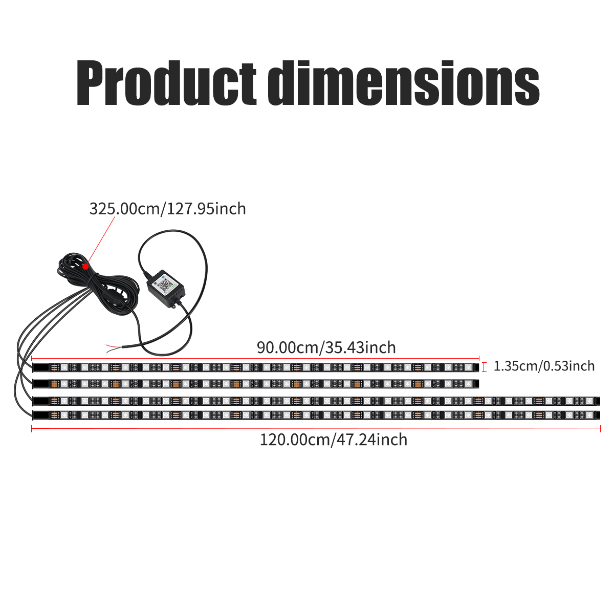 90+120CM Car RGB Chassis Light - Rgb Underglow Strip のレビューと価格