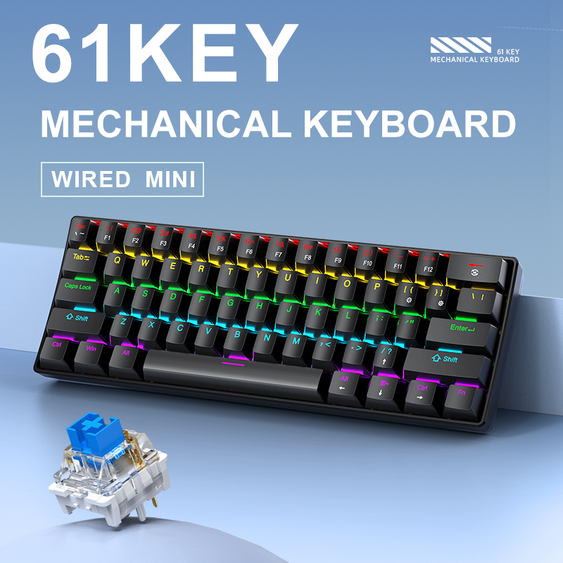 K61 Wired Mechanical Gaming Ke - Keyboard Gaming Blue Switch のレビューと価格