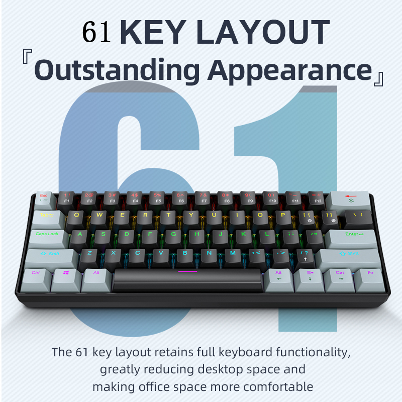 K61 Wired Mechanical Gaming Ke - Keyboard Gaming Blue Switch のレビューと価格
