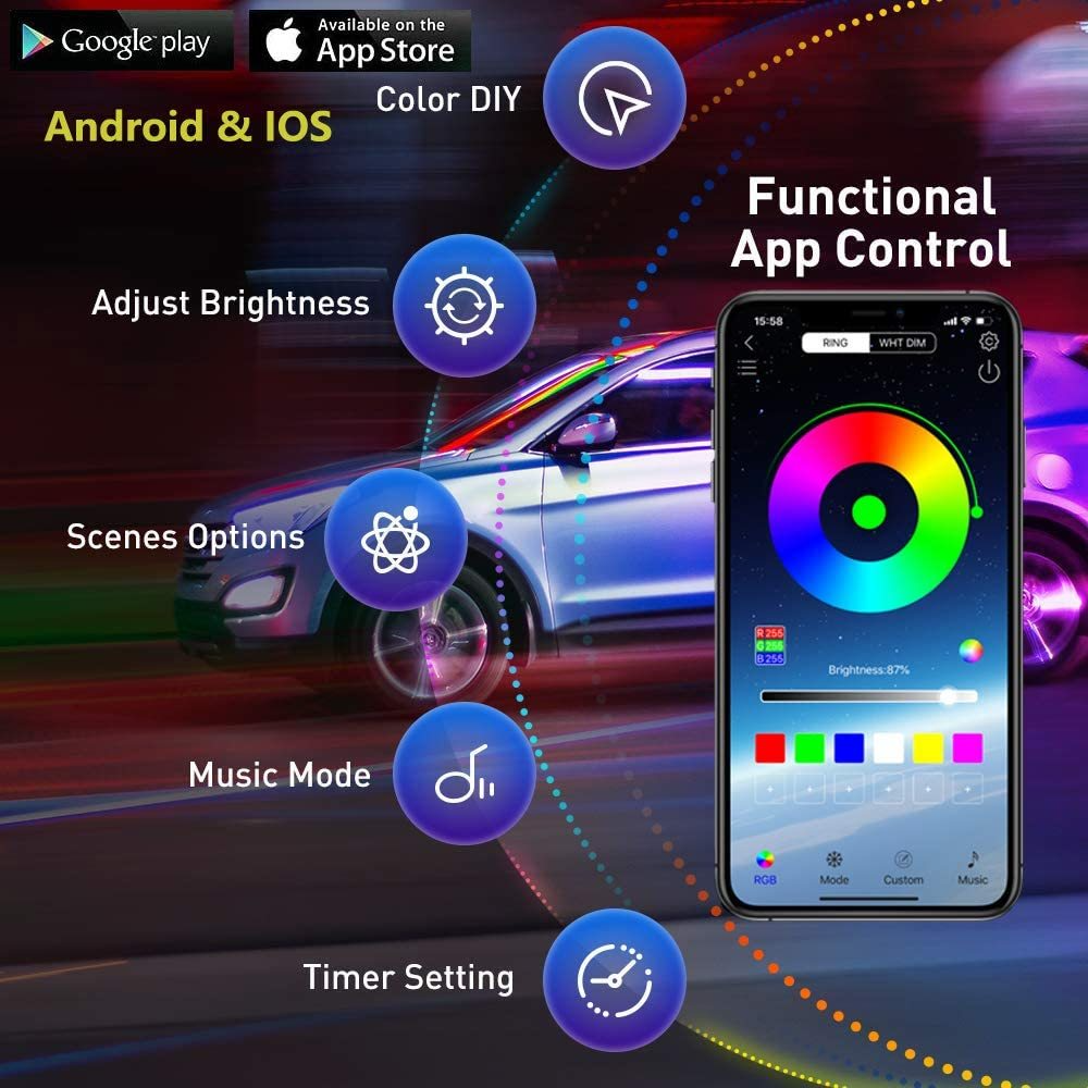 Neon LED Car Bottom Underglow  - Rgb Underglow Strip のレビューと価格