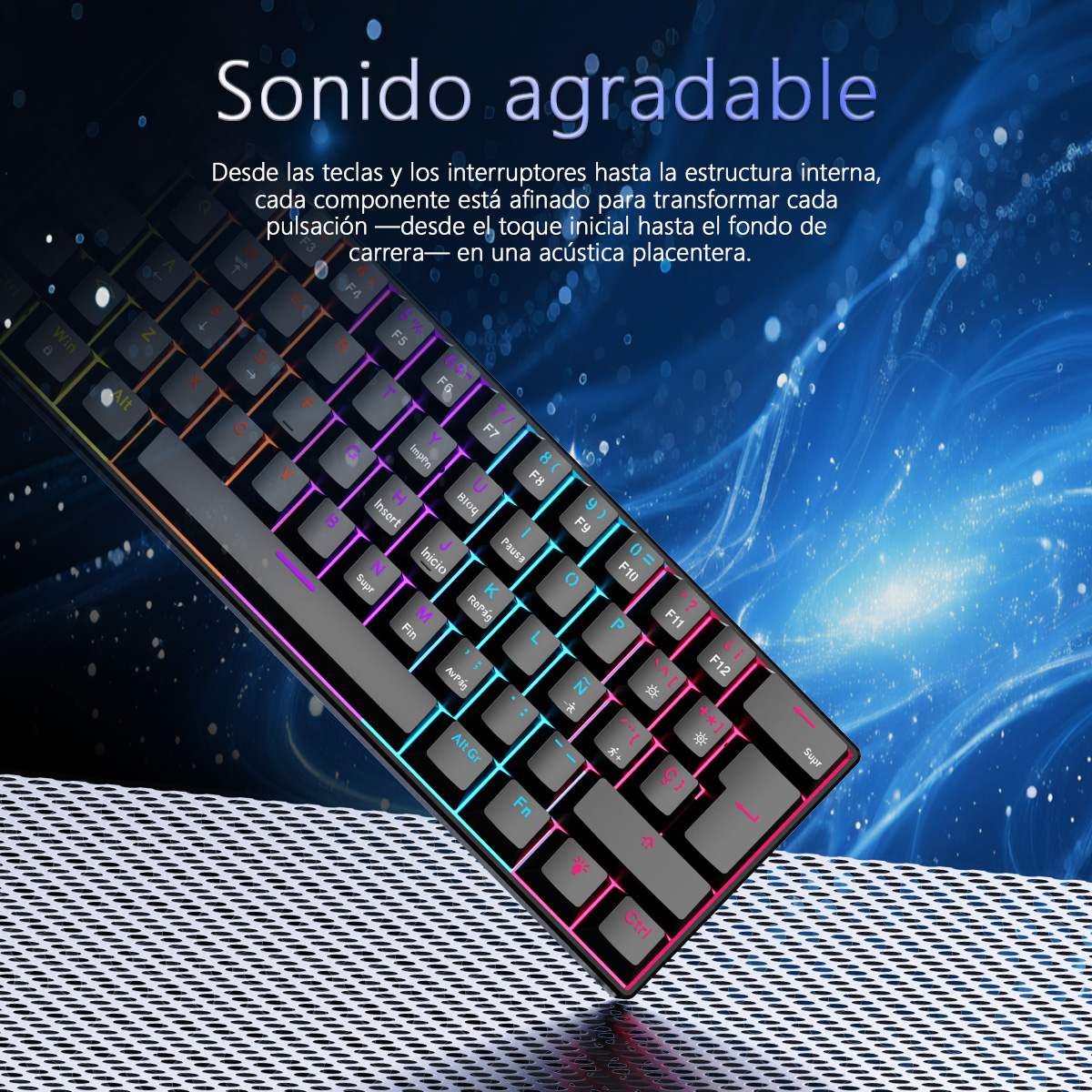 AJAZZ NK61 Spanish Layout Wire - Keyboard Gaming Blue Switch のレビューと価格