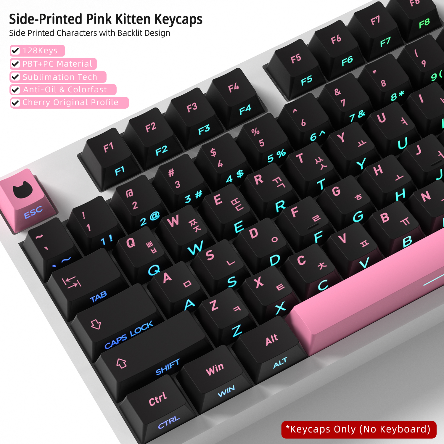 Cute Cat Side Printed Korean K - Gaming Keyboard Typewriter のレビューと価格
