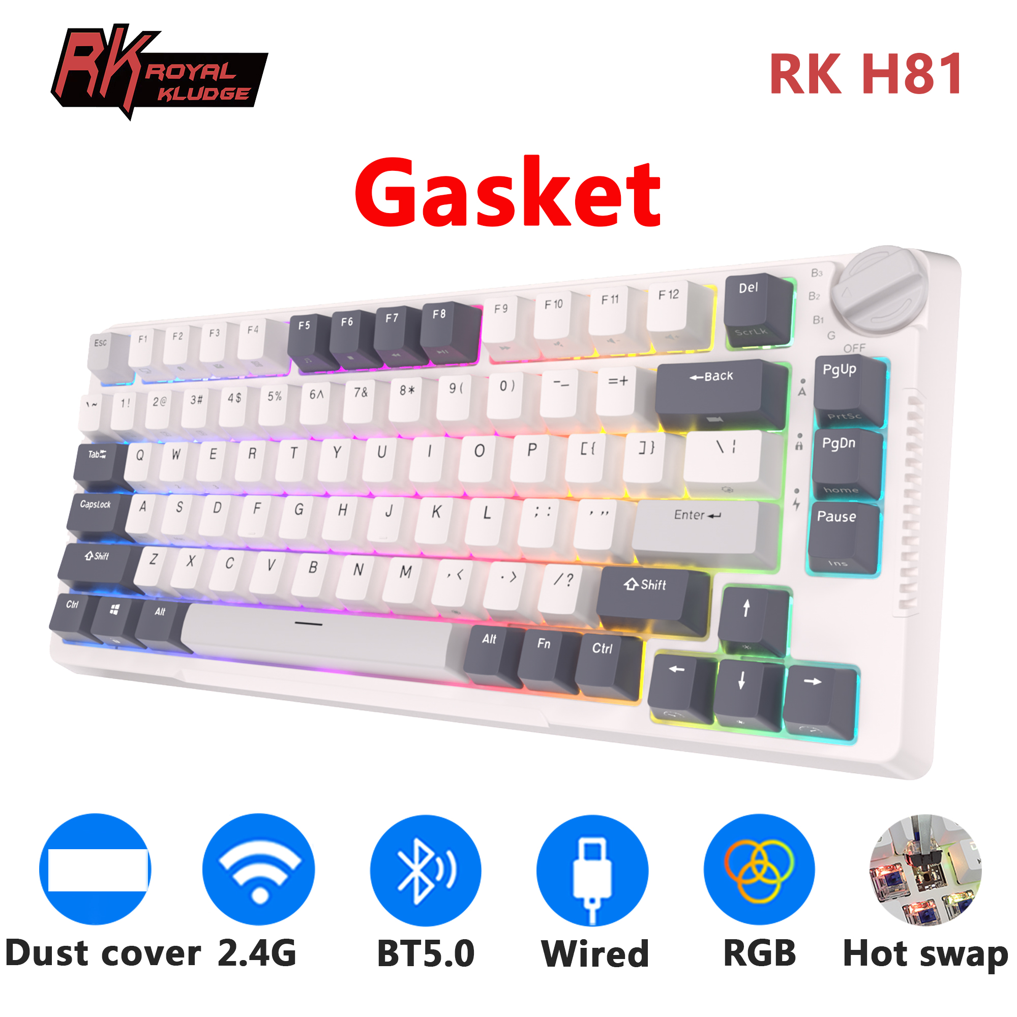 RK H81 Royal Kludge Gasket Str - Gaming Keyboard Mobile のレビューと価格