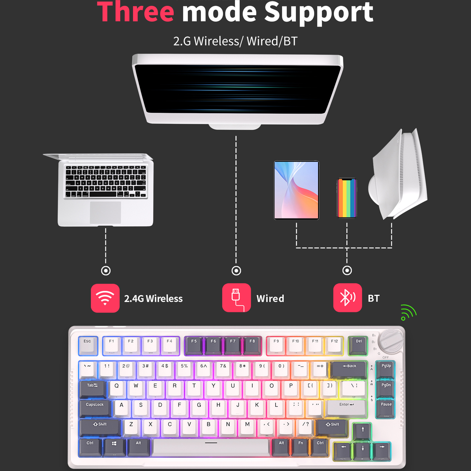 RK H81 Royal Kludge Gasket Str - Gaming Keyboard Mobile のレビューと価格