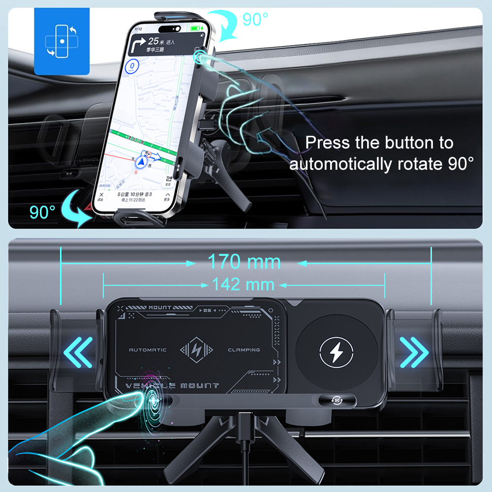 Car Wireless Charger Dual Coil - Coiled Usb Cable のレビューと価格