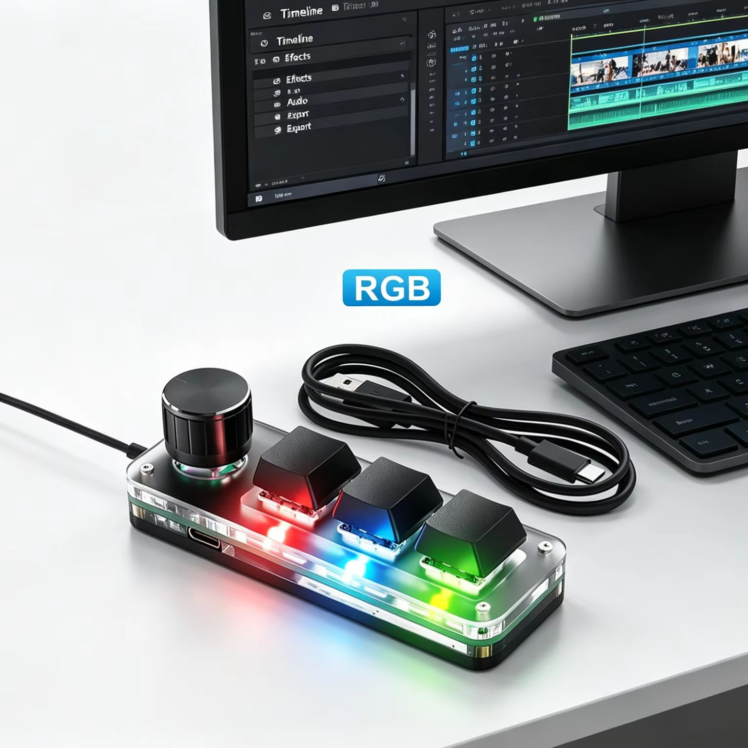 Programmable 3 Keys With Knob  - Gaming Keyboard No Number Pad のレビューと価格