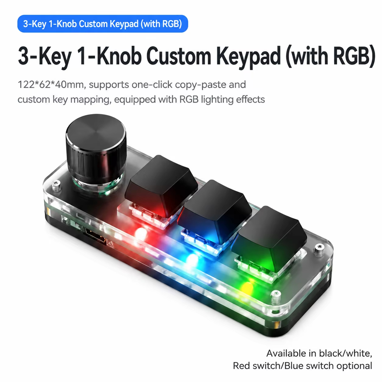 Programmable 3 Keys With Knob  - Gaming Keyboard No Number Pad のレビューと価格