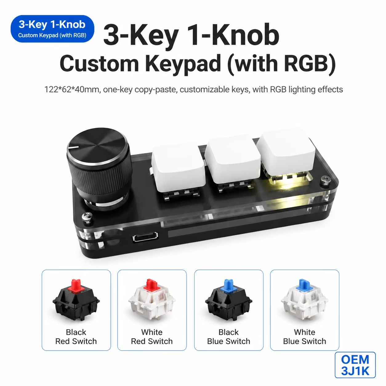 Programmable 3 Keys With Knob  - Gaming Keyboard No Number Pad のレビューと価格